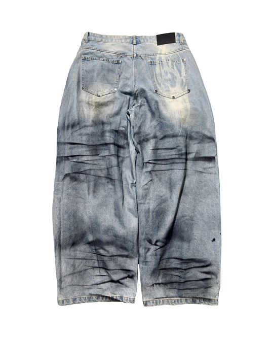 Dirty light blue baggy jean
