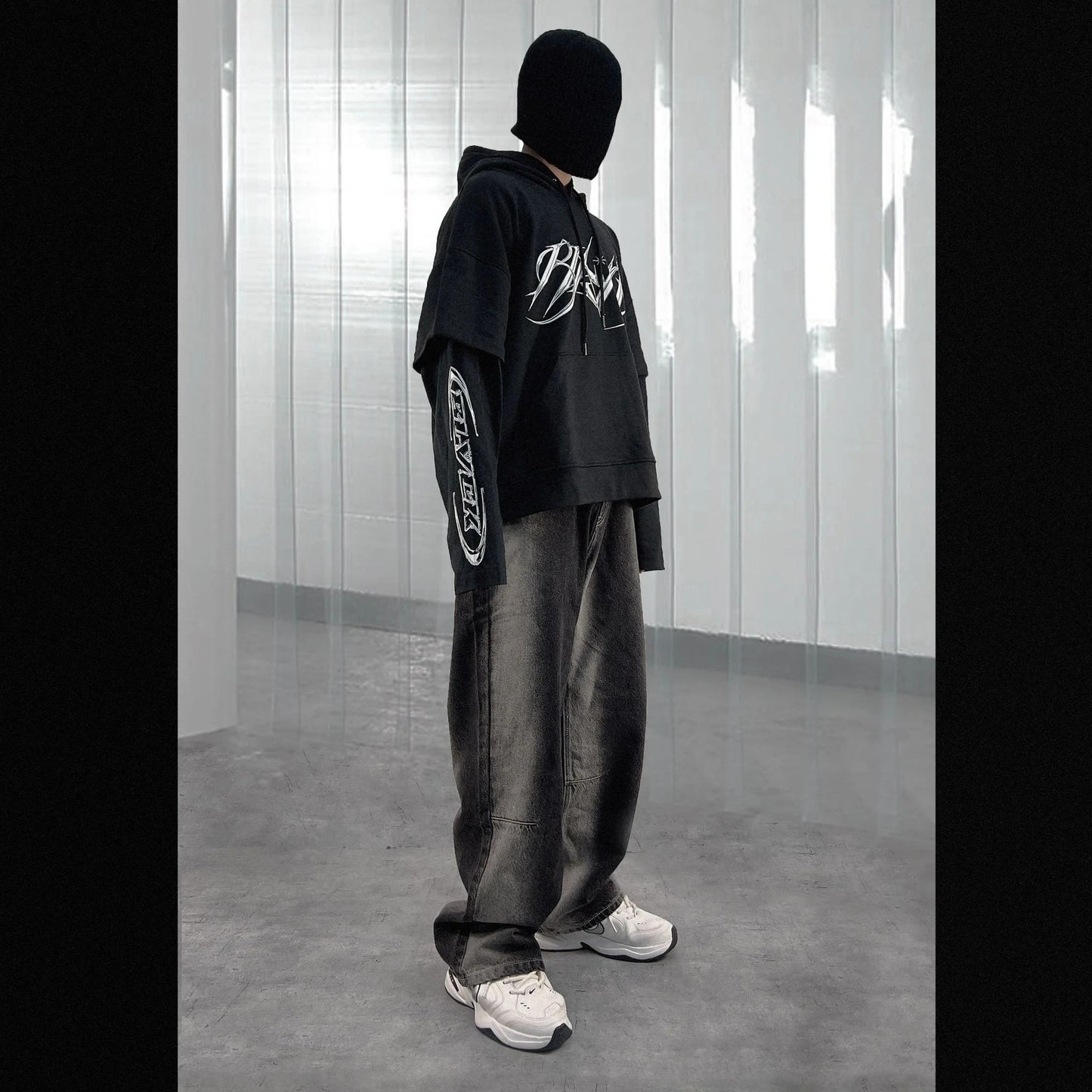 Double sleeve Metal hoodie