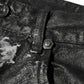 Black coated wide pants