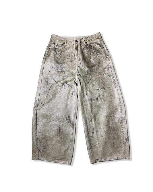 Muddy coated wide pants